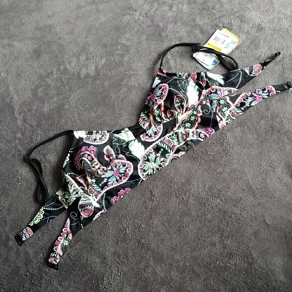 Black colorful swim top - Hobie